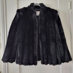 Vintage Intrigue Faux Fur Coat Black
